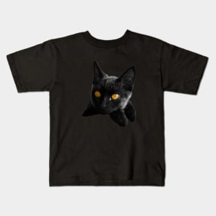 black cat eyes Kids T-Shirt